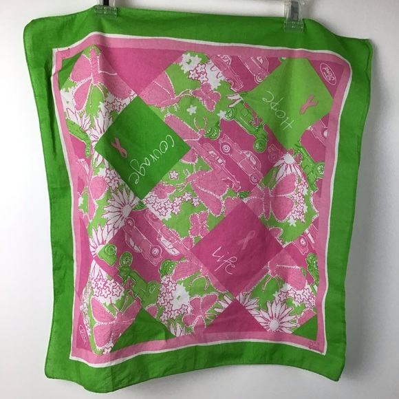 Lilly Pulitzer Accessories Lilly Pulitzer Breast Cancer Awareness Scarf Bandana Poshmark